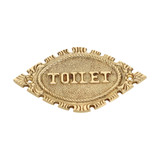 Domino Decorative 'Toilet' Sign - 135 x 82mm - Polished Brass