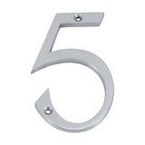 Domino Retro '5' House Number - Chrome