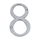 Domino Retro '8' House Number - Chrome