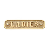 Domino 'Ladies' Sign - 115 x 34mm - Polished Brass