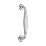 Domino Art Deco Pull Handle - Rose Plates - Chrome