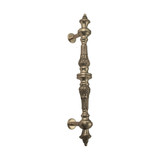 Domino Baroque Finial Pull Handle - Rose Plates - 296mm - Polished Brass