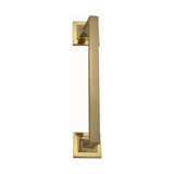 Domino Square Art Deco Pull Handle - Rose Plates - Polished Brass