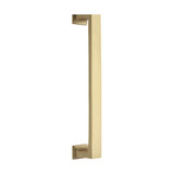 Domino Square Art Deco Pull Handle - Polished Brass