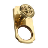 Domino Shaker Button Pull Handle with Cylinder Hole - 85 x 42mm - Polished Brass