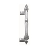 Domino Neoclassical Pull Handle with Rosette - 280mm - Satin Nickel
