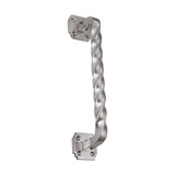Domino Twist Pull Handle - Art Deco Plates - 205mm - Satin Nickel