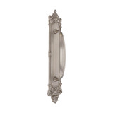 Domino Art Deco Pull Handle - Victorian Plate - Satin Nickel