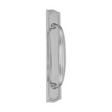 Domino Art Deco Pull Handle - Arched Bevelled Plate - Chrome