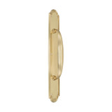 Domino Art Deco Pull Handle - Arched Stepped Edge Plate - Polished Brass