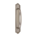 Domino Art Deco Pull Handle - Decorative Plate - Satin Nickel