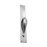 Domino Fluted Art Deco Pull Handle - Traditional Plate - Chrome