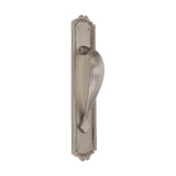 Domino Fluted Art Deco Pull Handle - Decorative Plate - Satin Nickel