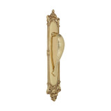 Domino Fluted Art Deco Pull Handle - Victorian Plate - Polished Brass