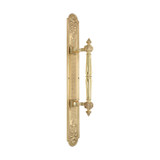 Domino Neoclassical Pull Handle - Ornate Plate - 510 x 60mm - Polished Brass
