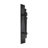 Domino Traditional Finial Pull Handle with Backplate - Antique Bronze