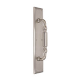 Domino Regency Pull Handle - Bevelled Edge Plate - Satin Nickel