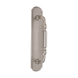 Domino Regency Pull Handle - Arched Retro Plate - 300 x 63mm - Satin Nickel