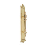 Domino Traditional Finial Pull Handle - Neoclassical Plate - Polished Brass