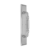 Domino Regency Pull Handle - Bevelled Edge Plate - Satin Chrome