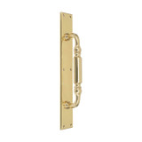 Domino Regency Pull Handle - Traditional Plate - Polished Brass