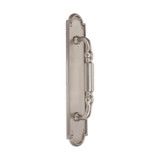 Domino Regency Pull Handle - Arched Stepped Edge Plate - Satin Nickel