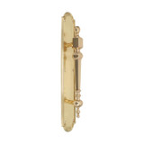 Domino Traditional Finial Pull Handle - Arched Stepped Edge Plate - Polished Brass