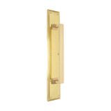 Domino Square Art Deco Pull Handle - Stepped Edge Plate - Polished Brass