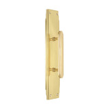 Domino Stepped Art Deco Pull Handle - Rectangle Plate - Polished Brass