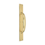 Domino Shaker Pull Handle - Traditional Plate - Polished Brass