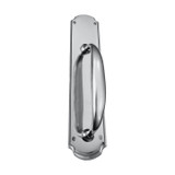 Domino Shaker Pull Handle - Arched Retro Plate - Satin Chrome