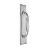 Domino Shaker Pull Handle - Stepped Edge Plate - Satin Chrome