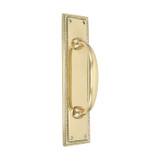 Domino Shaker Pull Handle - Georgian Plate - Polished Brass