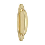 Domino Shaker Pull Handle - Stepped Edge Oval Plate - 275 x 75mm - Polished Brass