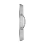 Domino Curved Pull Handle - Bevelled Edge Plate - Satin Chrome