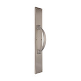 Domino Curved Pull Handle - Traditional Plate - Satin Nickel