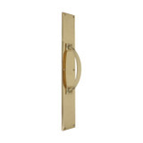 Domino Curved Pull Handle - Traditional Plate - Polished Brass