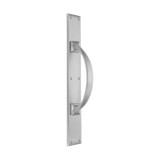 Domino Curved Pull Handle - Traditional Plate - Satin Chrome