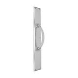 Domino Curved Pull Handle - Bevelled Edge Plate - Chrome