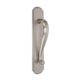 Domino Scroll Pull Handle - Arched Retro Plate - 300 x 63mm - Satin Nickel