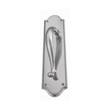 Domino Scroll Pull Handle - Retro Plate - Satin Nickel