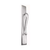 Domino Scroll Pull Handle - Stepped Edge Plate - Satin Nickel
