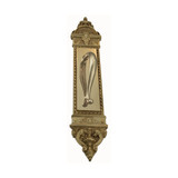Domino Scroll Pull Handle - Classical Rope Plate - Polished Brass