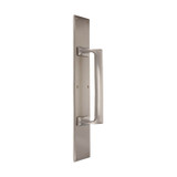 Domino Heritage Pull Handle - Traditional Plate - Satin Nickel