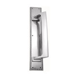 Domino Heritage Pull Handle - Decorative Edge Plate - Satin Nickel
