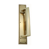 Domino Heritage Pull Handle - Decorative Edge Plate - Polished Brass