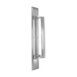 Domino Heritage Pull Handle - Stepped Edge Plate - Chrome
