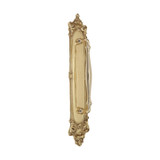 Domino Farmhouse Pull Handle - Victorian Plate - Polished Brass