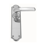 Domino Apex Lever Door Handle - Shouldered Plate - Chrome