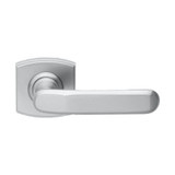 Domino Apex Lever Door Handle - Curved Rosette - 55mm x 55mm - Satin Chrome